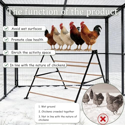 XCL Chicken Roosting Bars, Large Chicken Perch for Coop, A-Shaped Chicken Perch for Adult Chickens, Easy to Install Farm Chickens Roost Toys, Suitable for Backyard Poultry Perches, Accessories (L) - size: L