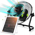 Tujoe 15000Mah 12 Inch Solar Panel Powered Fan, 2 in 1 Solar Panel or AC Charger Powered Fan 12W 9V Portable for Chicken Coop Greenhouse Household Exhaust Camping Travel Outdoor(Black)
