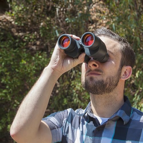 Barska 8x42mm X-Trail Binoculars – Compact High Power, Ruby Multi-Coated Optics, 42mm Lens, Rubber Grip, Center Focus, for Bird Watching & Hunting