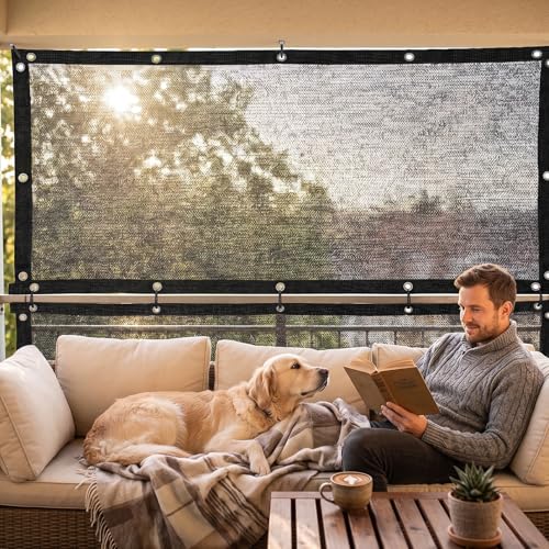 Royal Shade 50% Black Shade Cloth 12FT x 20FT Mesh Tarp with Grommets for Garden Patio, Plant Shading, Greenhouse, Pergola, Chicken Coop, Dog Kennel, Lawn (We Make Custom Size) - color: Black, size: 1 2' X 2 0'