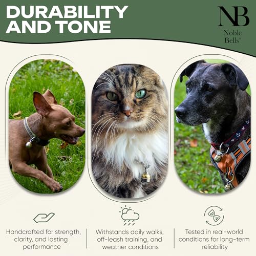 Handmade in USA, Extra Loud Collar Bell for Cats and Dogs, Premium Brass and Nickel Silver - size: Small