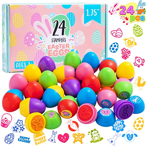 JOYIN 24 Pcs Easter Egg Stampers Toys for Easter Eggs Hunt Game, Basket Stuffers Fillers, Kids Gifts, Party Favor, Self Inking Stamp for Classroom Prize Supplies - style: sheep