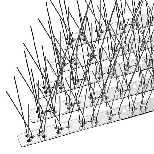 OFFO Bird Spikes with Stainless Steel Base, Durable Bird Spikes Arrow Pigeon Spikes Fence Kit for Keeping Small Bird, Crows and Woodpeckers Away, Covers 38.3 Feet(11.7m) - size: 38.3 Feet