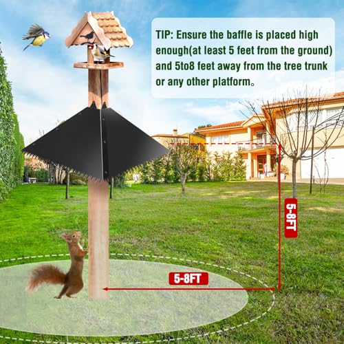 Metal Squirrel Baffle for 4x4 Post,Outdoor Squirrel Guard for Wooden Trunk Pole