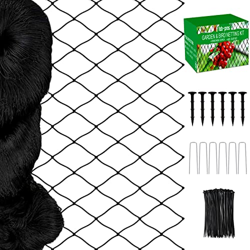 Bird Netting 25'x50'with 3/4" Square Mesh, Heavy Duty Nylon Garden Netting | Poultry Netting for Chicken Coop, Fruit Tree Netting for Orchard Against Squirrels, Deer, Hawk, Aviary Net - size: 3/4", 25' x 50'