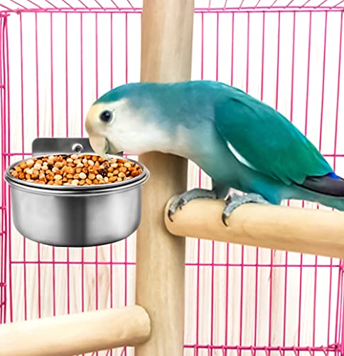 3 Pack Bird Feeding Bowls Cups Parrot Food Water Dishes, Stainless Steel Bird Bowl Cup Dish with Clamp, Birdcage Feeder Pet Cage Bowls for Cockatiel Budgie Conure Macaw Parakeet Small Animal - size: 3 Pack