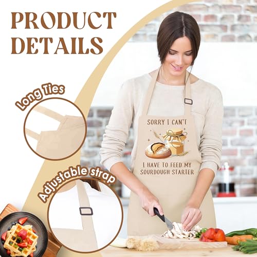 Sourdough Apron for Women with Deep Pockets - Funny Bakers Apron, Unique Sourdough Gifts for Women & Bread Bakers, Adjustable Kitchen Apron for Mom, Mother’s Day Baking Gift - B05 - color: I Have to Feed My Sourdough Starter