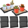 Pinkunn 6 Pcs Bonsai Humidity Tray for Indoors and Outdoor Rectangular Drip | 7.8 x 5.5 Inch,bonsai tray,bonsai pots for Bonsai Succulents Cactus, Plastic material, Catches Water, Stone Not Included - size: 7.8 x 5.5 Inch