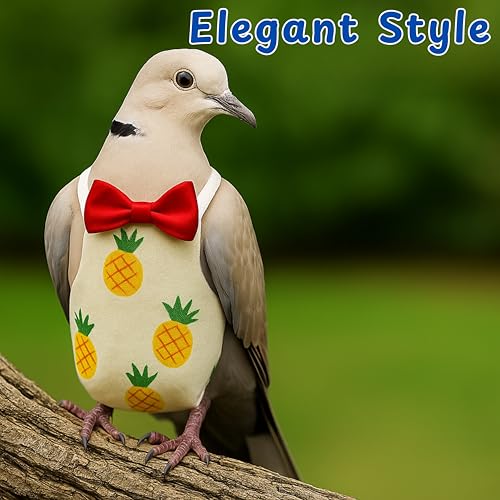 Pigeon Diaper Harness and Bird Leash Set, Birds Diapers for Pigeons and Stretch Leash Pigeon Harnesses, Diapers for Cockatiel Parrot Parakeet, Macaw Harness and Leashes, Pants (M-Yellow)