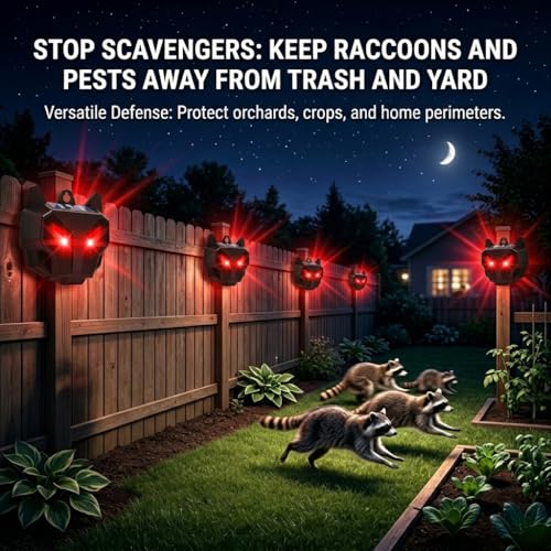 8 Pack Upgraded Coyote Deterrent Solar Predator Eyes Animal Repellent Outdoor Red LED Predator Light Deterrent for Deer,Fox, Raccoon,Skunk, Night Sentry for Chicken Coop,Yard,Garden & Farm Protection