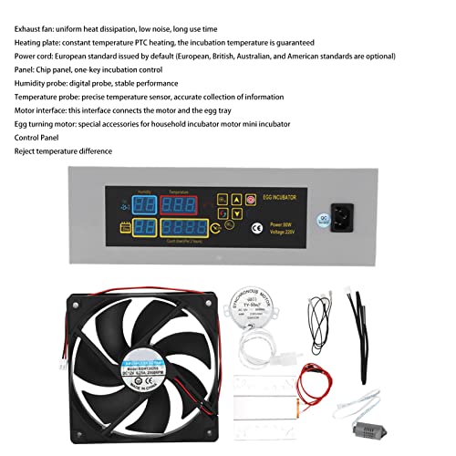 HEEPDD Automatic Poultry Egg Incubator with Temperature Control, Egg Turner for Chicken, Quail, Duck, Goose Hatching, US Plug