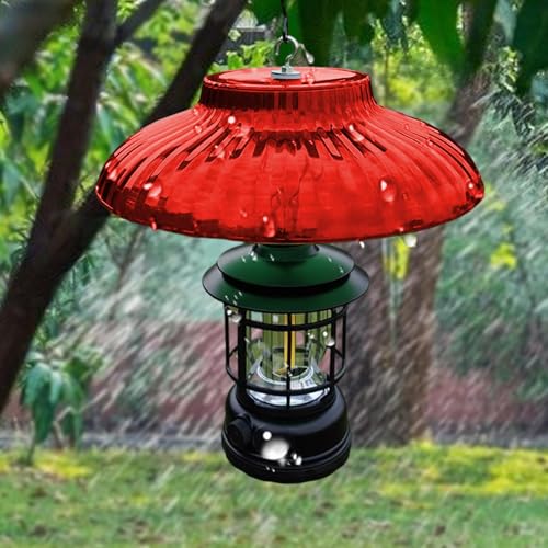 Bird Feeder Protective Cover, Weather Protective Guard, Rainproof Bird Feeding Shelter, Baffle Rain Protective Dome Outdoor Garden, Red