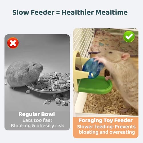 Rat Toys for Pet Rats, Enrichment Toy Cage Cccessories, Bird Foraging Toys Interactive Intelligence Growth Puzzle Games, Treat Dispensing Slow Feeder for Rats Cage, Bird Foraging Toy for Parakeet
