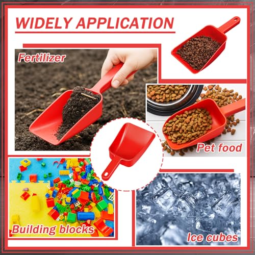 Relaxweex 4 Pack 32 oz Plastic Ice Scoop, Heavy Duty Utility Plastic Hand Scoop for Ice Machine, Flour, Coffee Beans, Pet Dog Food, Large Kitchen Shovel Tool for Restaurant, Bar, Pantry Storage