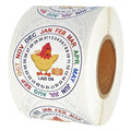 Eggs Laid On Date Stickers | Farm Fresh Eggs Carton Labels | 500 PCS/Roll | 2" Round Egg Date Packaging Stickers | Egg Stamps for Fresh Eggs | Egg Stamps for Fresh Eggs