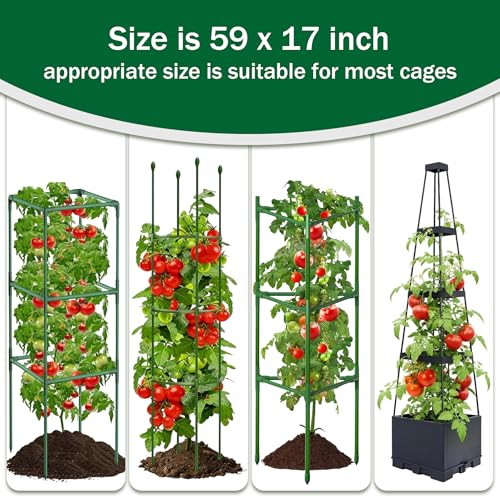 2PCS Garden Netting Plant Cover for Round Tomato Cage 59"x17" | Insect Bird Barrier, With Zipper and Drawstring, Tomato Planter Trellis Netting, For Vegetable Fruit Flower Protector