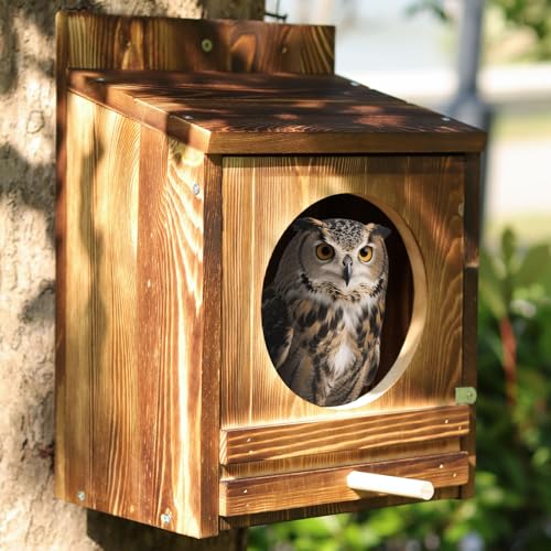 Owl House14''x 10''x 7.1'',Owl Nesting Boxes for Outside