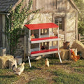6 Holes Chicken Nesting Boxes, Nesting Boxes for Chickens, Easy to Clean and Install, Chicken Laying Box for Outdoor Chicken Coop Farm Yard, with Metal Legs, Red