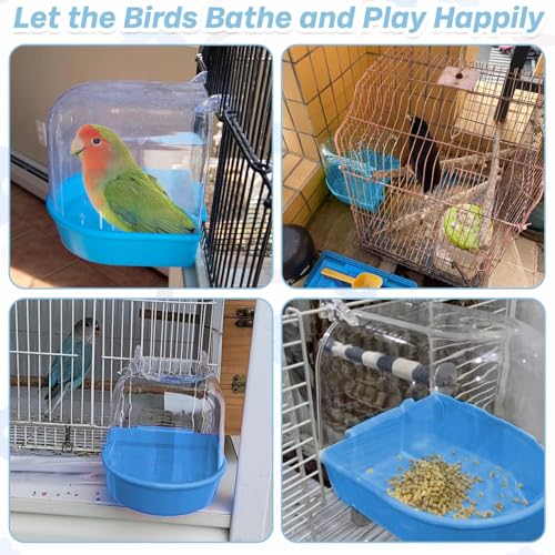 kathson Bird Bath for Cage Parakeet Bathing Tube for Budgie Conure Parakeet Finch Canary Cockatiel Parrot Lovebird (Random Color)