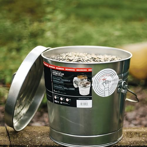 Galvanized Steel Storage Jar with Locking Lid 6 Gallon Airtight Container for Kitchen Pantry