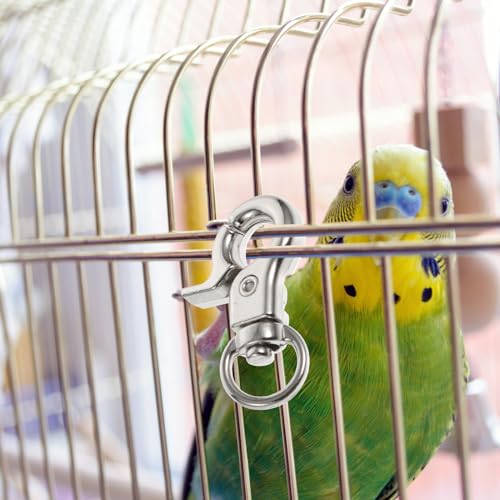 balacoo 10 Pcs Bird Cage Door Lock Buckles Pet Cage Safety Clips Anti-Escape Hook Clips for Parrot Cages Small Medium Large Birdcage Use 1.18 X 0.59 X 0.19 in
