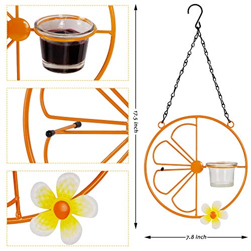 FORUP Oriole Bird Feeder for Outdoors Jelly and Oranges, Orange Fruit Oriole Jelly Bird Feeder, Outdoor Garden Metal Hanging Drinking Grape Jelly Container Hummingbird Feeder, Two Pack