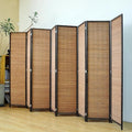 8 Panel Bamboo Room Divider Screen,5.6 FT Tall Bamboo Divider Folding Panel Screen,Freestanding Panel Divider for Room Seperation,Brown - color: Brown, size: 8 Panel