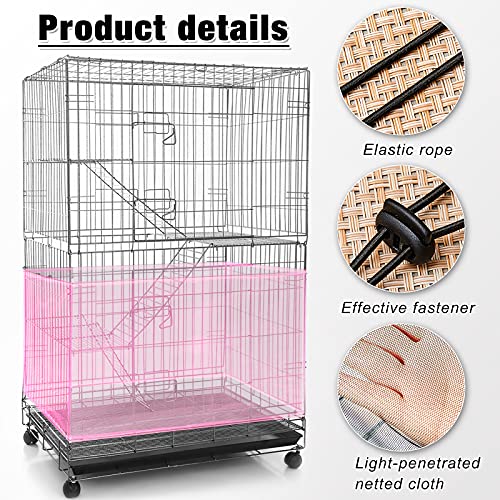 Shappy Large Bird Cage Seed Catcher,Bird Cage Cover Net Skirt Guard,Adjustable Soft Airy Mesh Net for Parrot Parakeet Macaw(118 x 15 Inch/ 300 x 37 cm,Light Pink) - color: Light Pink, size: 118 x 15 Inch/ 300 x 37 cm