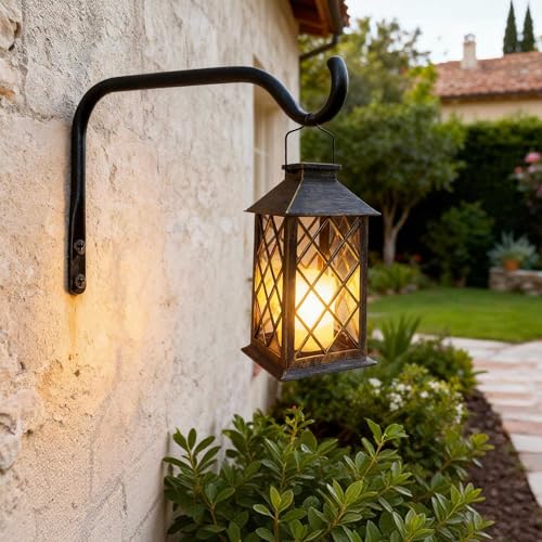Lifyzoon 12 Inch Plant Hanger Brackets, 2-Pack Metal Hanging Wall Hooks | Holds 15lbs, Rust-proof Outdoor Iron Planter Backets, Ideal for Hanging Baskets, Bird Feeders, Wind Chimes, and Lanterns - size: 12Inch-2Pack