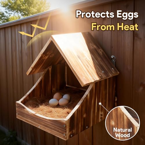 Chicken Nesting Boxes, 3 Pack Wall-Mounted Wooden Nesting Box,Specialized for Chicken Coops, Features a Cozy & Private Laying Space, Suitable for Chickens, Ducks and Other Poultry - color: 3 Pack