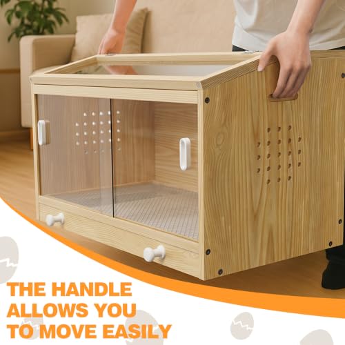 Wooden Chicken Brooder Box with Heating Plate Brooder Heater for Chick Brooder Indoor 32x16x18'' Accommodates Up to 15 Chicks Ideal for Chickens Ducks Quails Hamsters Lizards - size: 31.5 x15.7 x18''