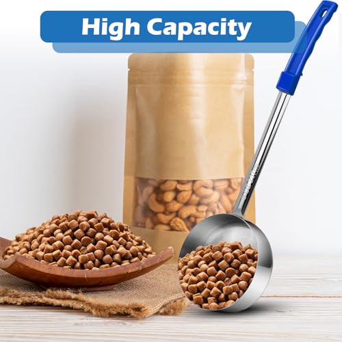 2 Pcs Dog Food Scoop1 Cup,Stainless Steel Measuring Cups with Long Handles | 1 Cup scoop with long handle for Dogs Cats Birds Food - size: 1 CUP