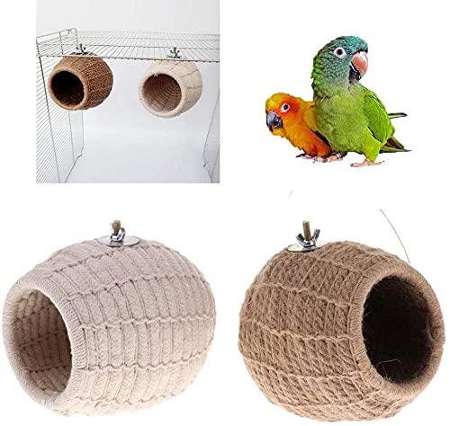 Litewoo Bird Breeding Nest Warm Rope Bed House for Small Medium Bird Parrot Parakeet Conure Cockatiel Canary Finch Lovebird Budgie (C: Cotton Rope) - color: C - Cotton Rope