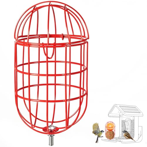 SheeChung Metal Suet Ball Holder Compatible with Bird Buddy,5mm Screw Hole | Smart Feeder Replacement Part,Bird Buddy Accessories,Suet Holder,Easy Attachment for Bird Feeders,Easy to Clean & Refill - color: Red Oval, size: only Suet Ball Holder