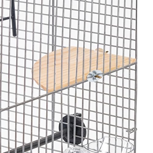Bird Perch Platform Stand Wooden Parrot Perch Corner 6.7 Inches Fan Shape Playground Cage Accessories Parrot Stand Flat Perches for Bird Cages Corner Shelf for Birds Parrots Hamster Gerbil