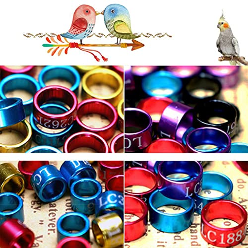 50-Piece Chicken Leg Rings Mix Color Leg Bands Alloy Clip-on Rings for Ducks Gamefowl Small Poultry 3mm/5mm/8mm Bird Leg Rings Leg Bands Metal for Parakeets