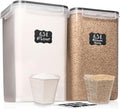 2 PC [7 Qt / 6.5L / 220 Oz] Large Food Storage Containers with Lids Airtight - BPA Free Clear Plastic Kitchen and Pantry Storage Containers for Cereal, Flour, Sugar, Rice - color: Black - 2 Pack
