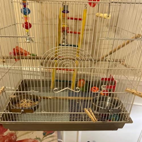 kathson Stainless Steel Bowls for Birds,4 Pcs Parrot Feeder Dish Cups,Bird Cage Water Food Bowl Coop Cup with Clamp Holder for Parrots Cockatiel Budgies Parakeet Lovebird(S) - size: 【S:3.9x1.6 Inches】