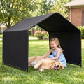 Large Dog Shade for Outdoor,4.2' x 3.8' x 3.5' Pet Tent Canopy | PU Coating | Waterproof | Robust Metal Frame | Ground Stakes Included | Ideal for Medium & Large Dogs |