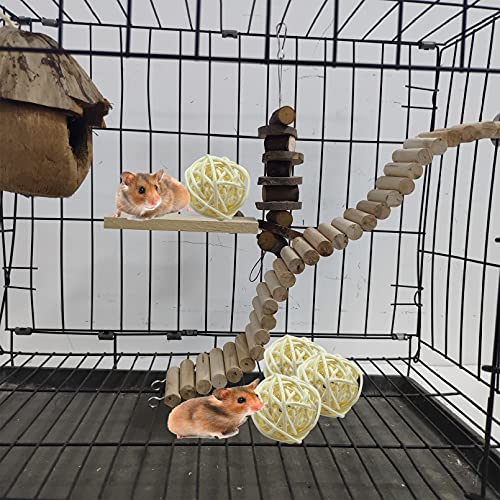 Tfwadmx 10 Pcs Willow Ball, Bird Foraging Toys, Small Animal Chew Toy Activity for Parrot Macaw Hamster Guinea Pig Rat Parakeet Cockatiels Conure Finch Budgerigar Lovebird - size: 1 In
