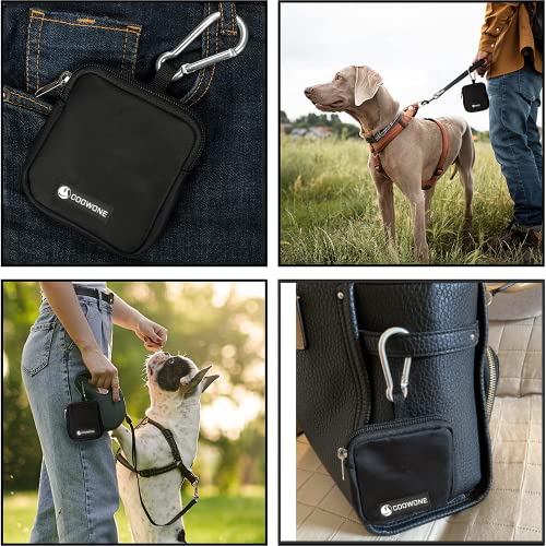 Waterproof Dog Treat Pouch, Dog Training Treat Pouch Built in Poop Bag Dispenser Adjustable Shoulder Bag (BLK) (BLK) - color: BLK