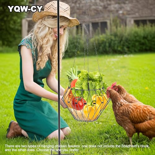 Hanging Chicken Feeder, Foldable Chicken Vegetable Fruits Feeder, Poultry Feeding Holder Basket with Hanging Chain, Veggie Treat Ball for Chicken Coop Accessories (1 Pack) - style: 1 Pack