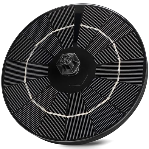Mademax Upgraded Solar Fountain with 4 Easy Install Nozzle and Fixer, Solar Powered Fountain Pump for Bird Bath, Garden, Pond, Pool, Fish Tank, Outdoor