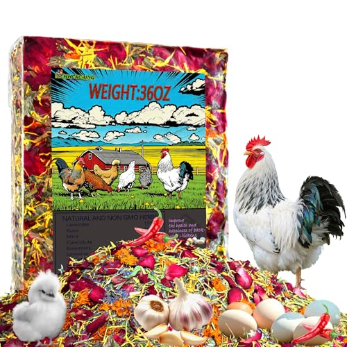 36 oz Nesting Herbs for Chicken coop – All-Natural Chili Blend for Nest Boxes & Bedding, Backyard Chicken Herbal Supplement, Promotes Balanced Digestive Health, Feather Quality, and Egg Production