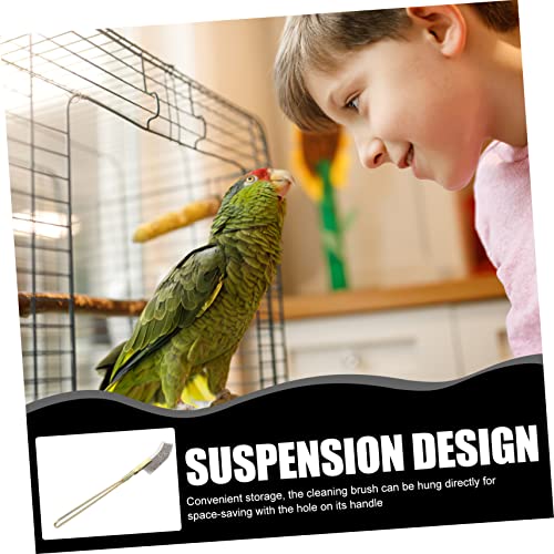 2Pcs Bird Cage Cleaning Brush Extra Long Handle Brushes for Easy Cleaning of Bird Cages Pet Cages Bird Nests Durable Scrub Brushes
