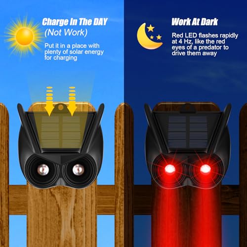 Qualirey 6 Pack Solar Animal Repellent Nocturnal Predator Control Light Animal Repellent for Coyote, Raccoon, Deer, Skunk Outdoor Animal Predator Deterrent Devices for Garden Yard Farm Chicken Coop
