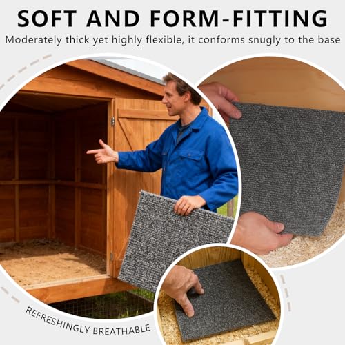 Chicken Nesting Pads, 8 Pack Nesting Pads for Chicken Coop, 10×10 Inch Washable Laying Box Pads for Chickens Coop, Reusable Chicken Laying Mats(10” x 10”, Grey)