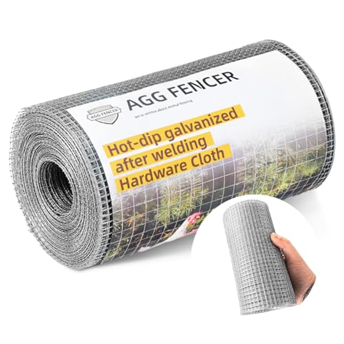 8inch x 25ft Hardware Cloth 1/4 inch Chicken Wire Fencing 23Ga | Hot Dipped Galvanized After Welding Garden Plant Supports Welded Metal Chicken Wire Fence Poultry Animal Netting Cage Screen - size: 1/4in 8in x 25ft