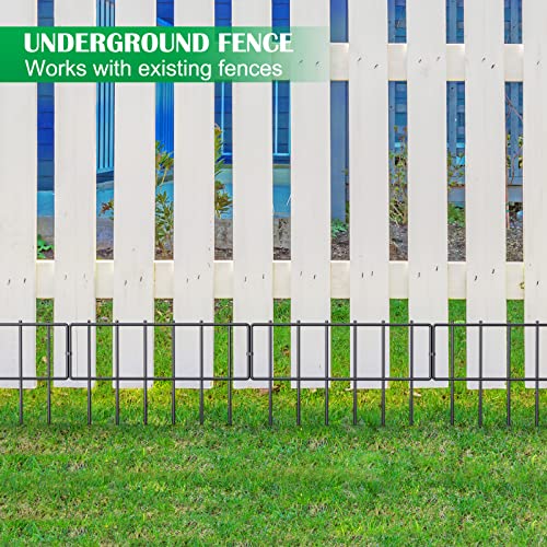25 Pack Animal Barrier Fence, Metal No Dig Fence Panels for Garden, Black | 17 in(H) X 27 Ft(L) ,Fence Gap Blocker, Hard and Rustproof, Easy to Install - size: 17‘’ (H) X 27' (L)