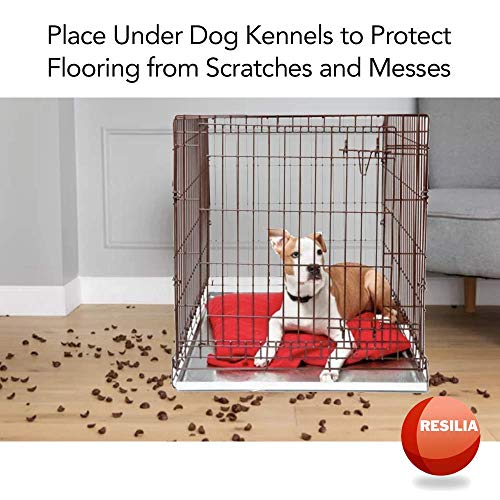 RESILIA Under Dog Crate and Kennel Mat to Protect Floors, Water-Resistant Pad for Hard Floors and Surfaces, 30 Inches x 48 Inches, Black - color: Black